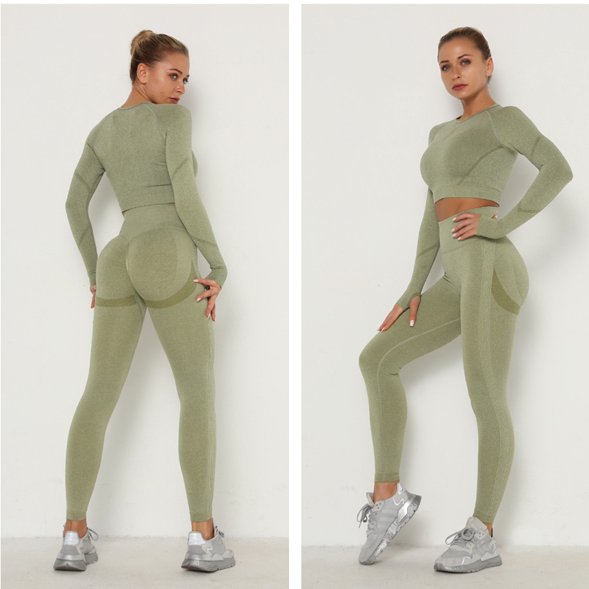 AquaFlex Suit -Crop Top and Leggings - Grass Green