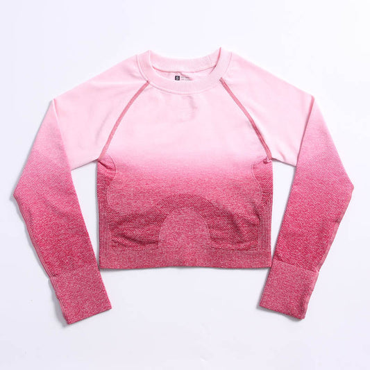 EmpowerFlex - LONG SLEEVE CROP TOP - Rose And Red