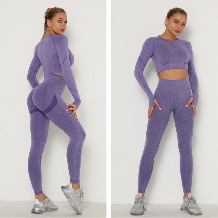AquaFlex Suit -Crop Top and Leggings - Purple
