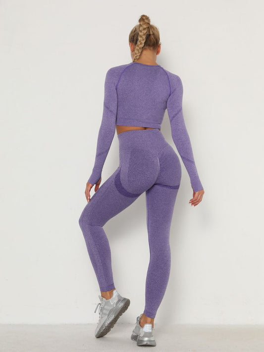 AquaFlex Suit -Crop Top and Leggings - Purple