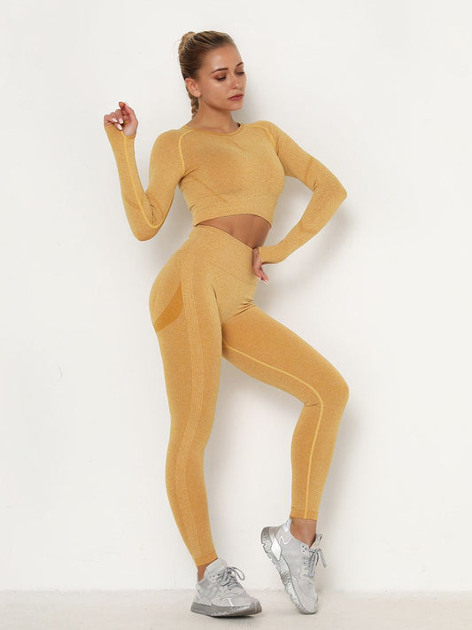 AquaFlex Suit -Crop Top and Leggings - Yellow